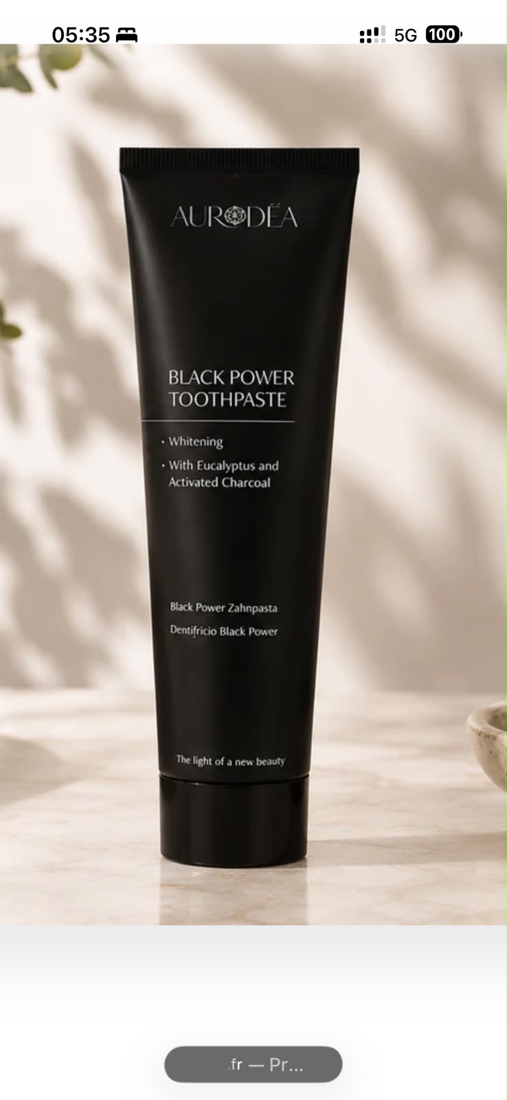 Dentifrice Black Power au charbon actif-115G